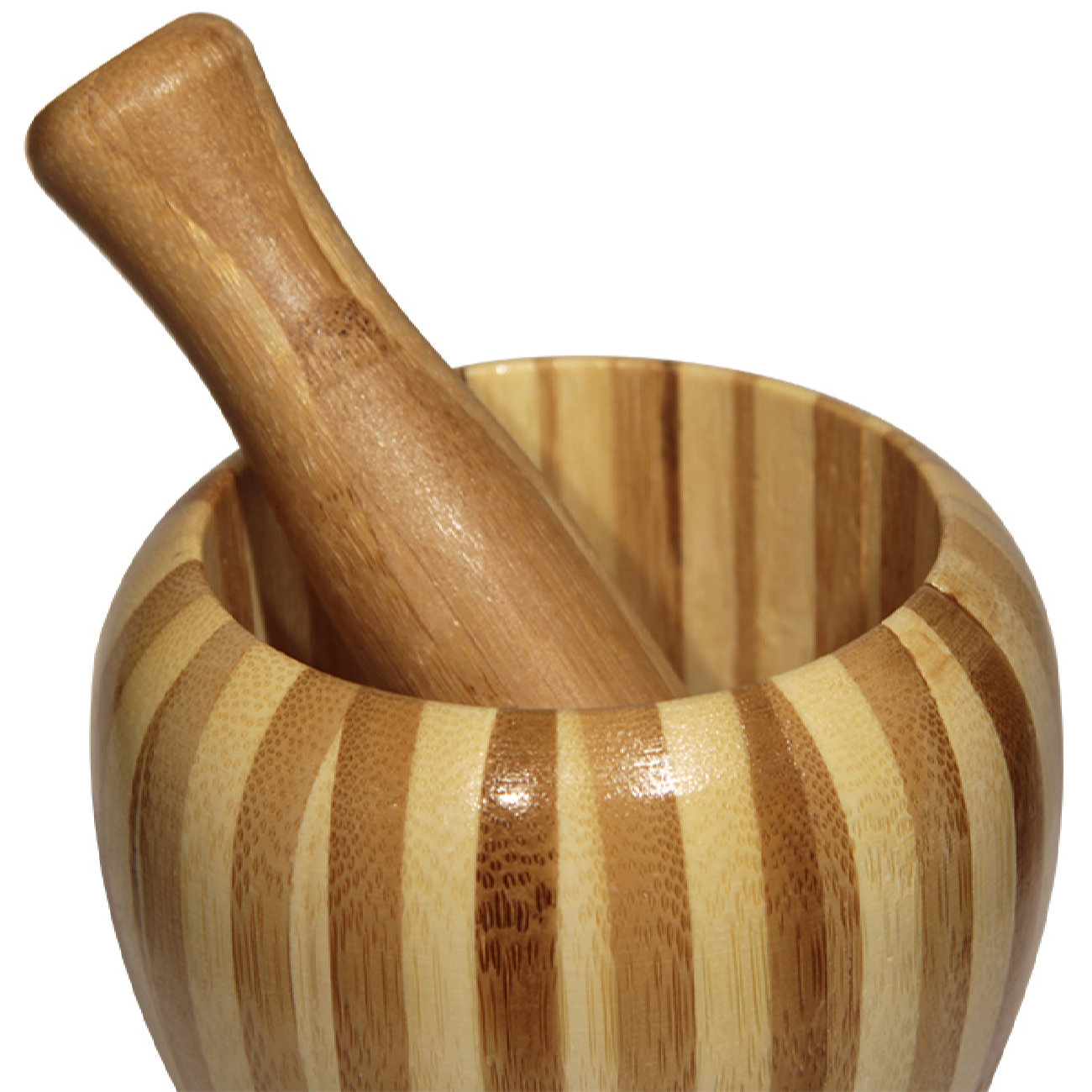 Houten Vijzel & Stamper Set Handgemaakt in Rustieke Stijl