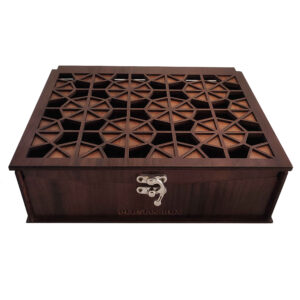 Multifunctionele Houten Theedoos met 6 Compartimenten