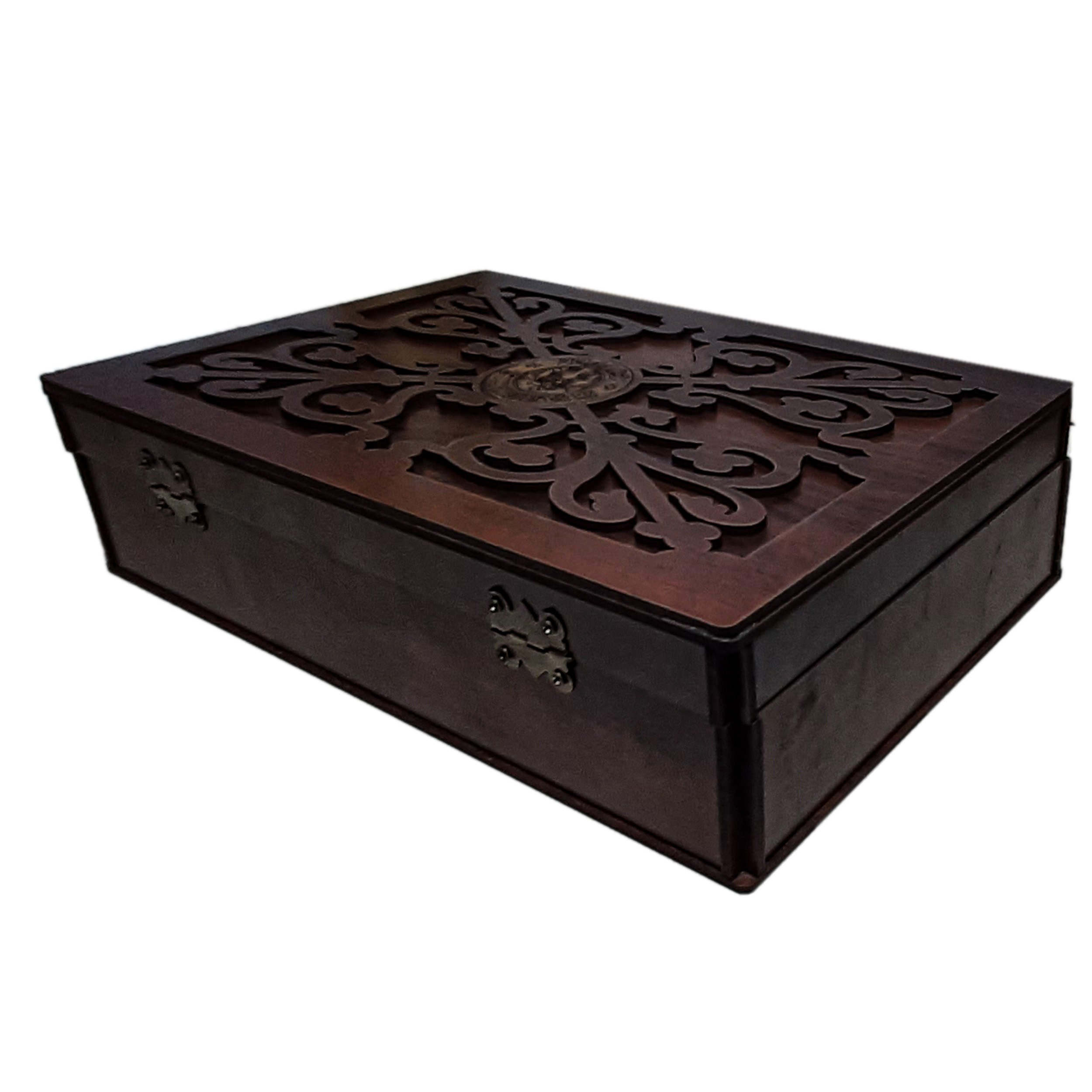 7-Vaks Houten Theedoos – Warme bruine houten box