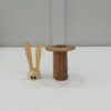 Houten Tandenstokerdispenser met Bruin Konijntje Ontwerp