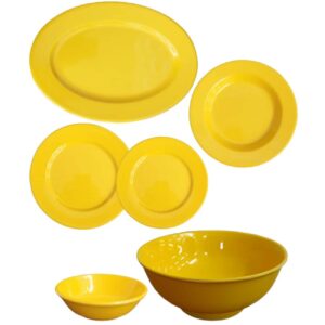 Gele Melamine Serviesset voor 6 Personen