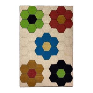 Ambachtelijk Perzisch Wol Kilim Tapijt Handgeweven Bloemmotief