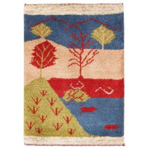 Echt handgeknoopt Perzisch levensboom Gabbeh tapijt – Blauw, Wol