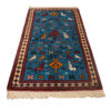 Handgeknoopt Perzisch Khorasan Tribaal Tapijt (Traditionele Dierenmotieven) - Blauwe Wol
