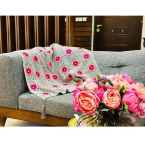 Gehaakte Deken voor Bank en Bed – Bloemmotief Boho
