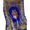 Handgeknoopt Perzisch Qom Zijden Tapijt (Bloemenmedaillon) - Blauw