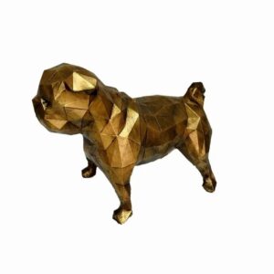 Geometrisch Zwarte Hond Kubisme Beeld – Modern Ontwerp