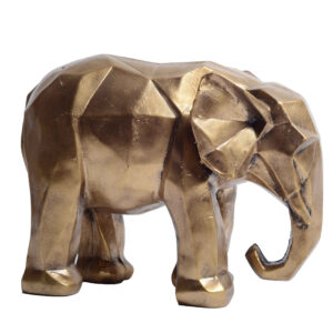 Geometrisch Gouden Olifant Artistieke Sculptuur