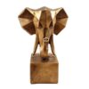 Geometrisch Gouden Neushoorn Kubisme Beeld