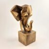 Geometrisch Gouden Neushoorn Kubisme Beeld