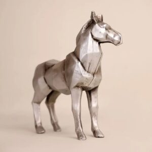 Geometrisch Paard Kubisme Beeld – Decoratief Accent