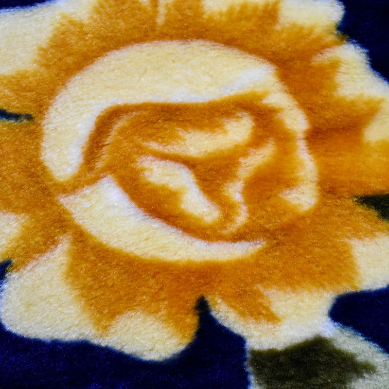 Golbaft Perzische Éénpersoons Deken met Bloemenpatroon Marineblauw