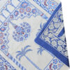 Islamitische Gebedsmat Gevoerd Fluwelen Sajadah Minaret Crème & Blauw