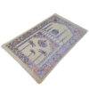 Islamitische Gebedsmat Gevoerd Fluwelen Sajadah Minaret Crème & Blauw