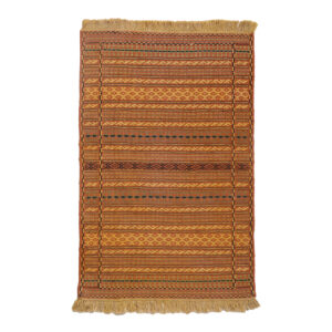 Origineel Perzisch Wol Kilim Tapijt Handgeweven in Khorasan Gestreept