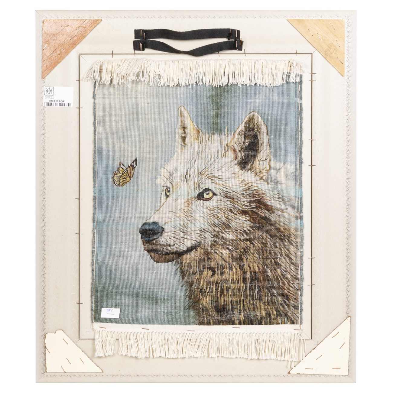 Handgeknoopt Perzisch beeldtapijt uit Tabriz ‘Wolf & Vlinder’