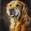 Handgeknoopt Perzisch beeldtapijt uit Tabriz ‘Golden Retriever’