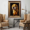 Handgeknoopt Perzisch beeldtapijt uit Tabriz ‘Golden Retriever’