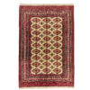 Handgeknoopt Perzisch Golestan Torkaman Tapijt (Bukhara Design) - Rode Wol