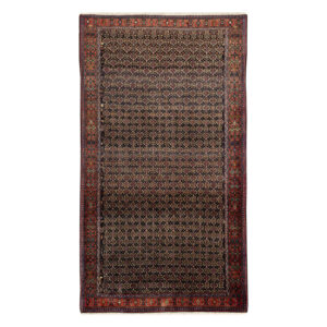 Handgeknoopt Perzisch Kurdistan Tapijt (Mahi / Herati Patroon) – Bruine Wol