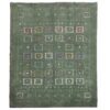Handgeknoopt Perzisch Kheshti Gabbeh tapijt - Geometrisch, Groen, Wol