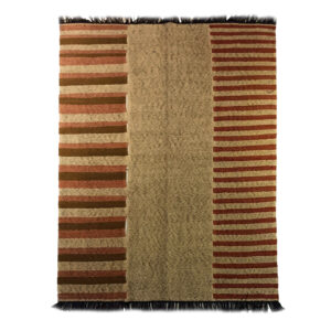 Perzisch Wol Kilim Tapijt Handgeweven Echt in Khorasan Bruin