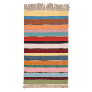 Echte Perzische Wol Kilim Tapijt Handgeweven Gestreept