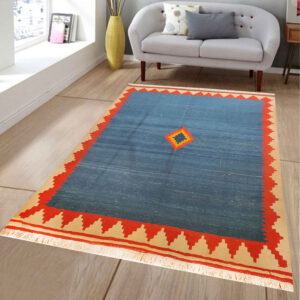 Echt Perzisch Wol Kilim Tapijt Handgeweven in Tabriz Geometrisch Ontwerp