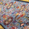 Echte Sanandaj Perzische Kelim-loper, floraal in blauw