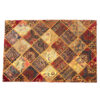 Vintage Patchwork Tapijt Oranje – Vierkant Katoen