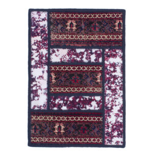 Vintage Patchwork Tapijt Donkerrood – Karmozijn Wol
