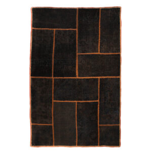 Hedendaags Patchwork Tapijt Donkerbruin – Wol