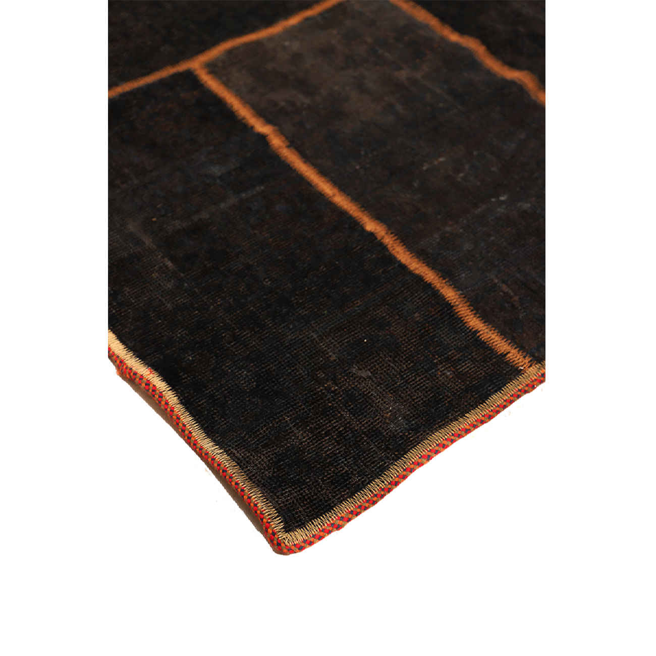 Hedendaags Patchwork Tapijt Donkerbruin – Wol