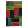 Vintage Perzisch Handgeknoopt Patchwork Tapijt Rood & Zwart