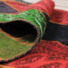 Vintage Perzisch Handgeknoopt Patchwork Tapijt Rood & Zwart