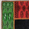 Vintage Perzisch Handgeknoopt Patchwork Tapijt Rood & Zwart
