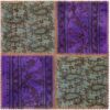 Vintage Perzisch Handgeknoopt Patchwork Tapijt Paisley Paars