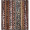 Vintage Patchwork Tapijt Gestreept Bruin – Vierkant Wol
