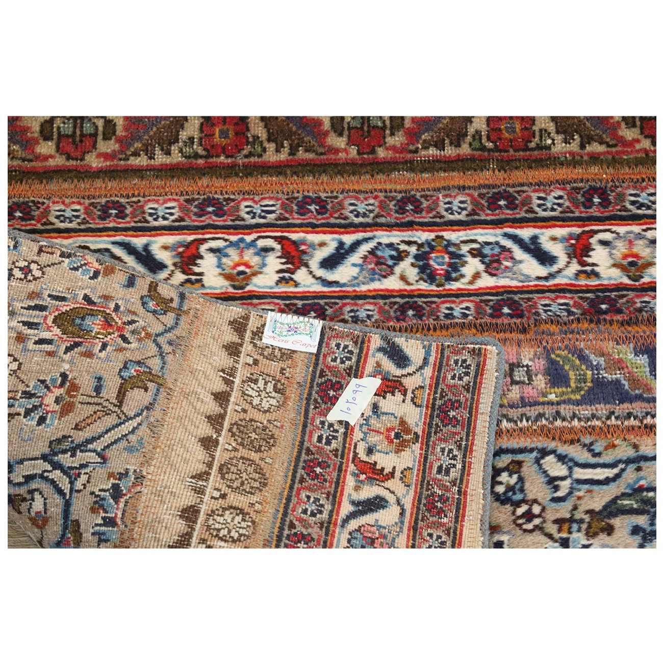 Vintage Patchwork Tapijt Gestreept Bruin – Vierkant Wol