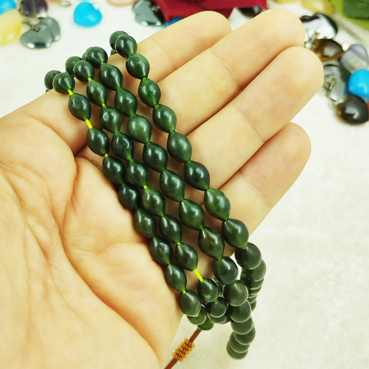Islamitische Afghaanse Shah Maghsoud Rozenkrans met 101 Gebedskralen Tasbih Groen