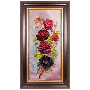 Handgeknoopt Perzisch Wandtapijt uit Tabriz ‘Rozenbloemen’