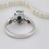 Perzische Zilveren Ring voor Vrouwen met Neyshabur Turkoois en Rhodium Coating