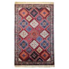Handgeknoopt Perzisch Chaharmahal & Bakhtiari Yalameh Tapijt (Geometrische Ruit) - Rode Wol