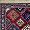 Handgeknoopt Perzisch Chaharmahal & Bakhtiari Yalameh Tapijt (Geometrische Ruit) - Rode Wol