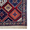 Handgeknoopt Perzisch Chaharmahal & Bakhtiari Yalameh Tapijt (Geometrische Ruit) - Rode Wol