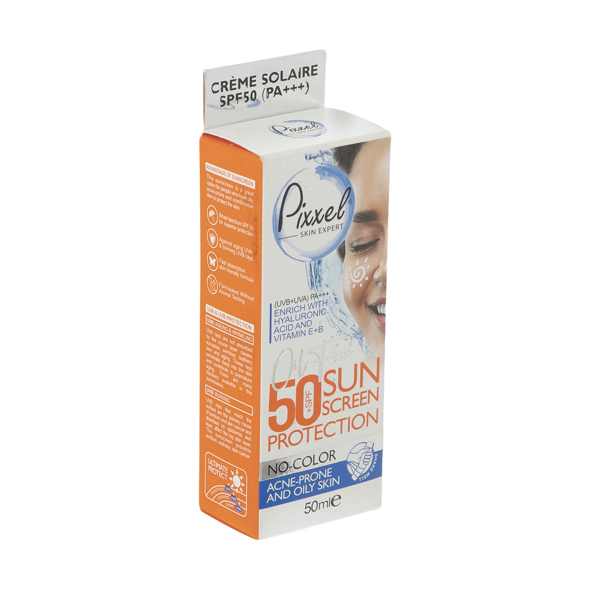 Pixxel Zonnecrème Kleurloos SPF50 voor Vette Acnegevoelige Huid