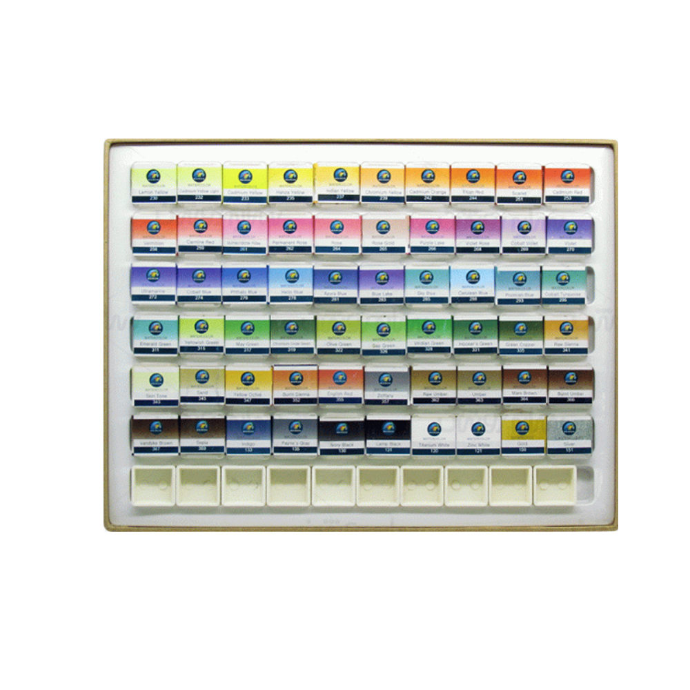 Raimon Aquarelset 60 Kleuren – Professionele Houten Doos
