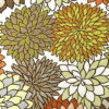 Ronde Fluwelen Voetenbank – Bloemgroen – Perzische Stijl