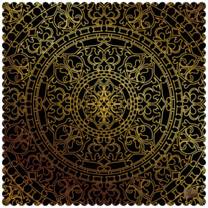 Fluwelen Tafelkleed Perzische Elegantie Mandala Goud & Zwart