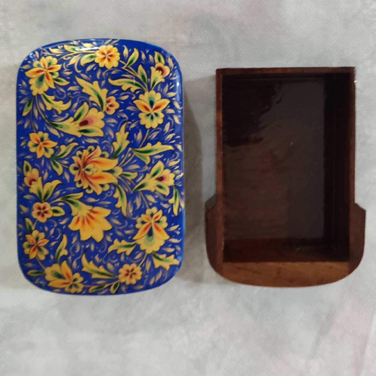 Perzische Houten Kaartendoos – Khatam Emaille Elegant